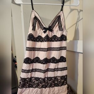 Victoria's Secret Pink and Black Lace Chemise